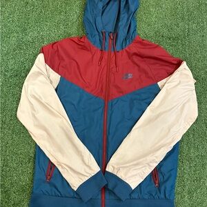 Nike Men's Red, Blue, and Cream Windbreaker
